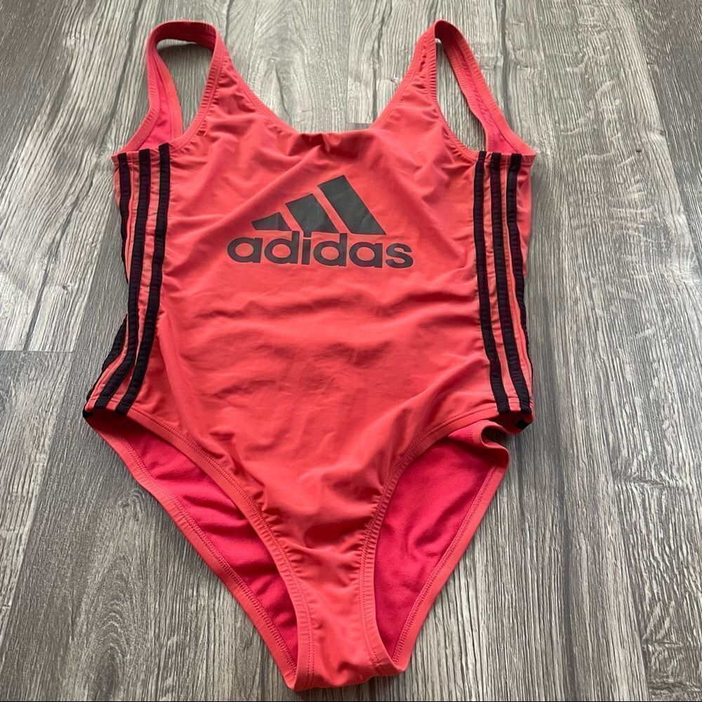 Adidas Core Solid Logo One-Piece Swimsuit - Picture 2 of 8